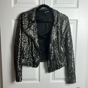 Noisy May Sequined Moto Jacket (Size M/EU 38)